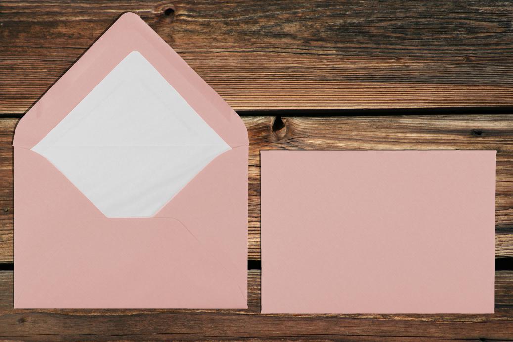 Briefhüllen mit Seidenfutter B6 125x176 mm Nassklebend Rose gerippt 100 g/qm